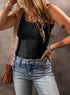 Floral Jacquard Square Neck Tank Top